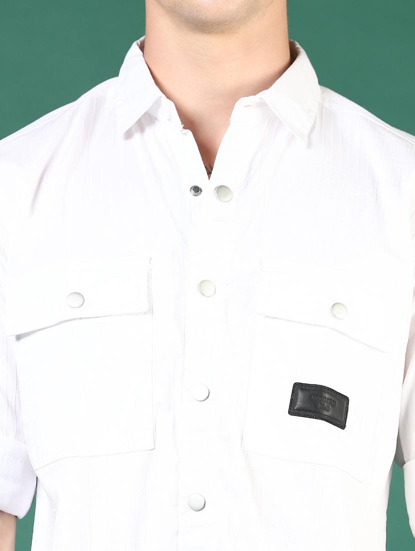 men white solid long sleeve regular fit casual shirt - 21854247 - Standard Image - 4