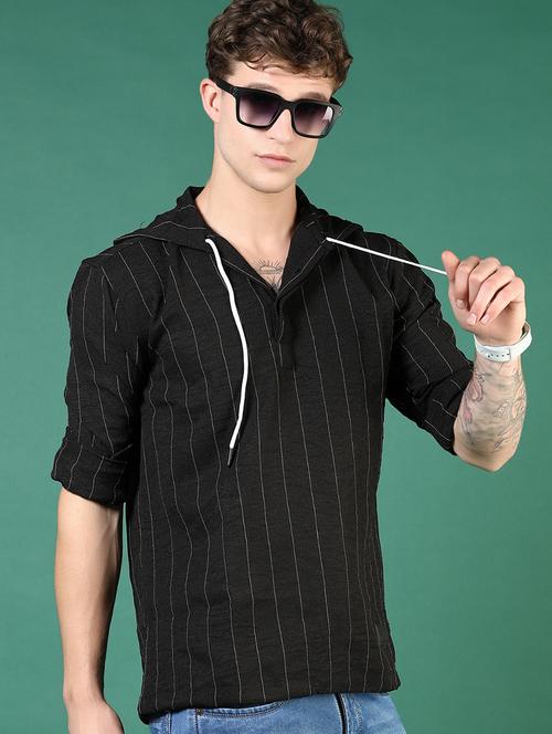 men striped long sleeve regular fit casual shirt - 21854255 - Standard Image - 0