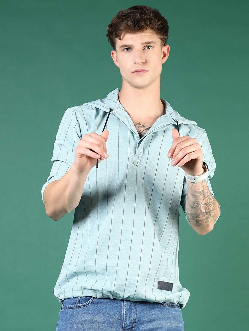 men striped long sleeve regular fit casual shirt - 21854258 -  Standard Image - 1
