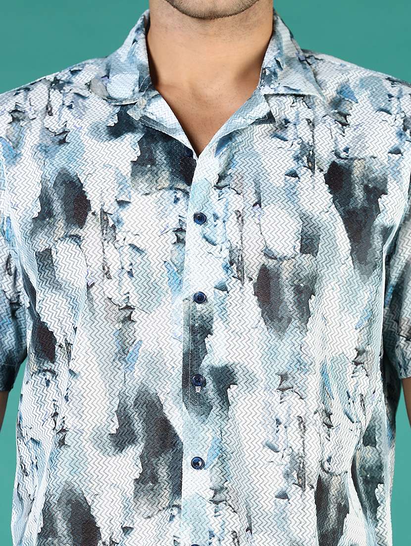 men printed short sleeve regular fit casual shirt - 21854283 -  Standard Image - 4