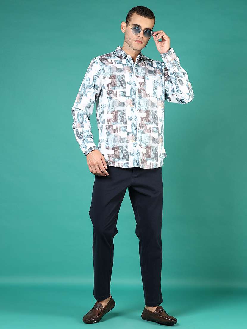 men printed collared long sleeve shirt - 21854295 -  Standard Image - 4