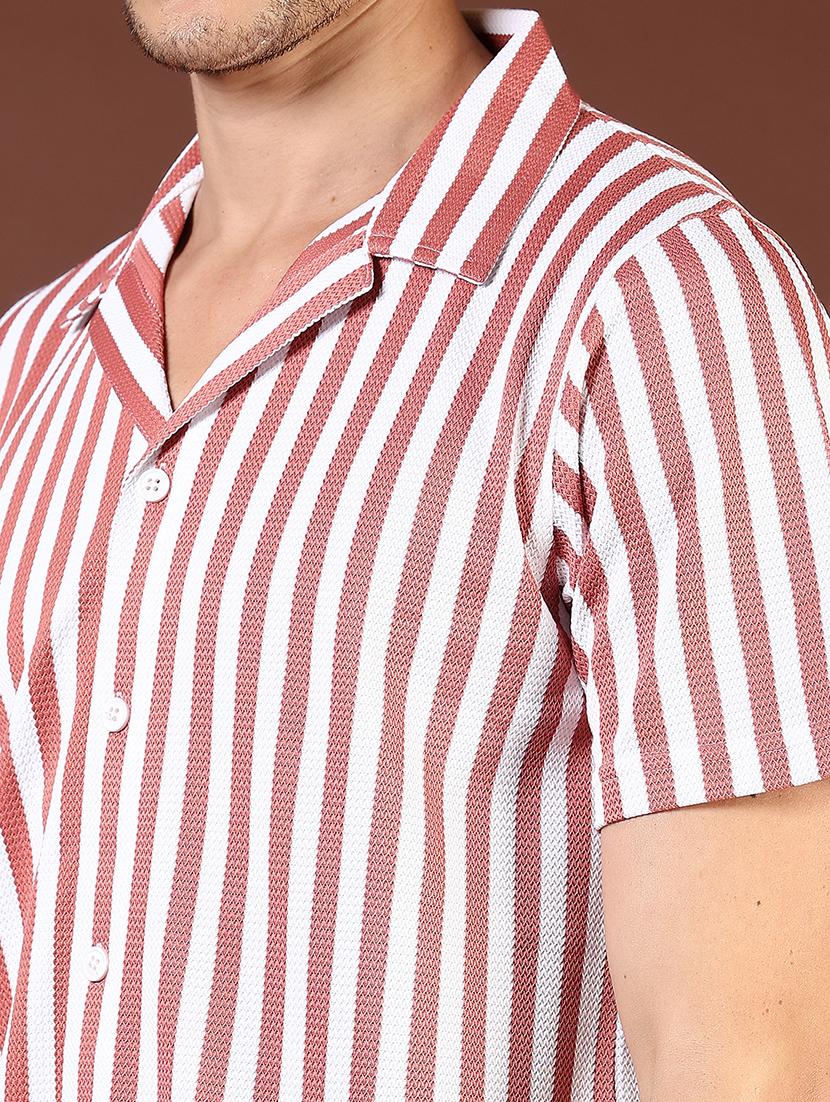 men striped short sleeve regular fit casual shirt - 21854307 - Standard Image - 4