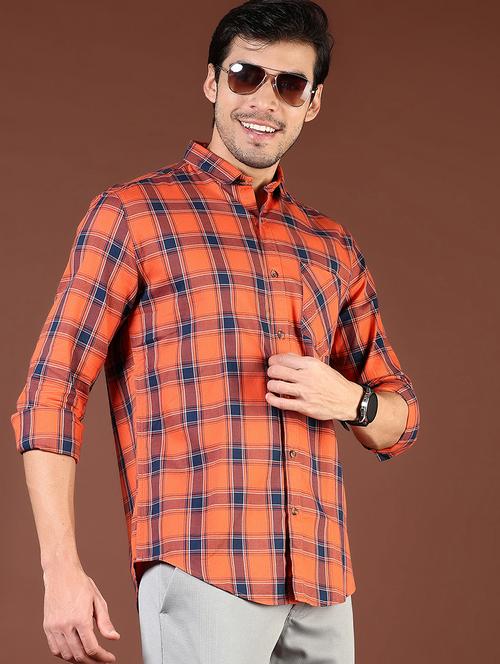 men checkered collared long sleeve shirt - 21854321 -  Standard Image - 0