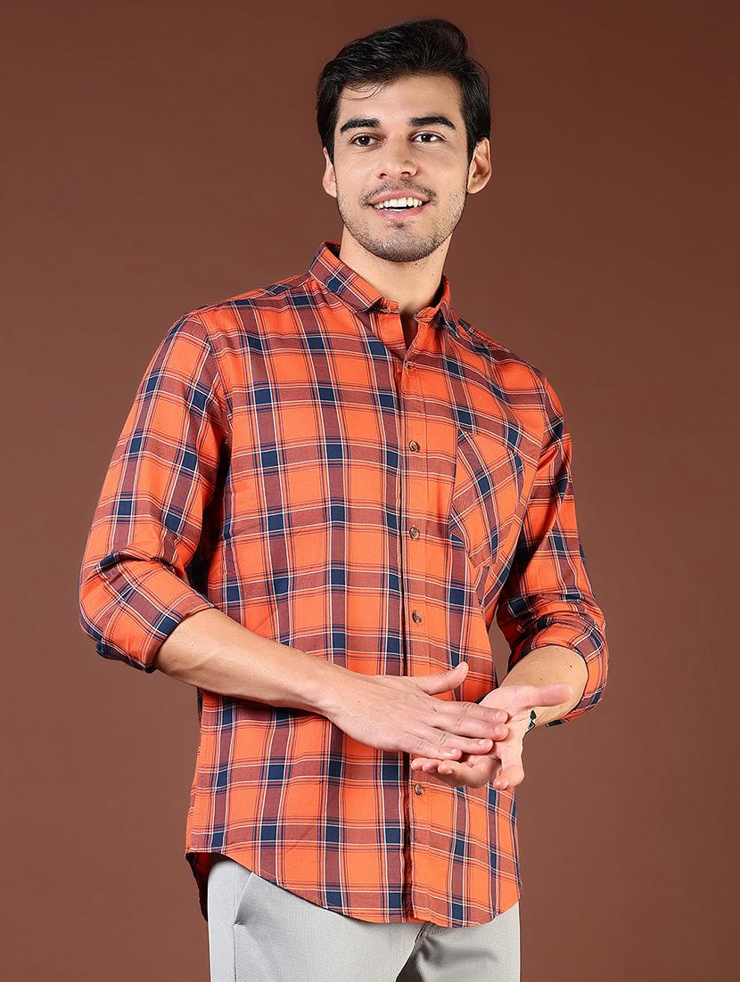 men checkered collared long sleeve shirt - 21854321 -  Standard Image - 1