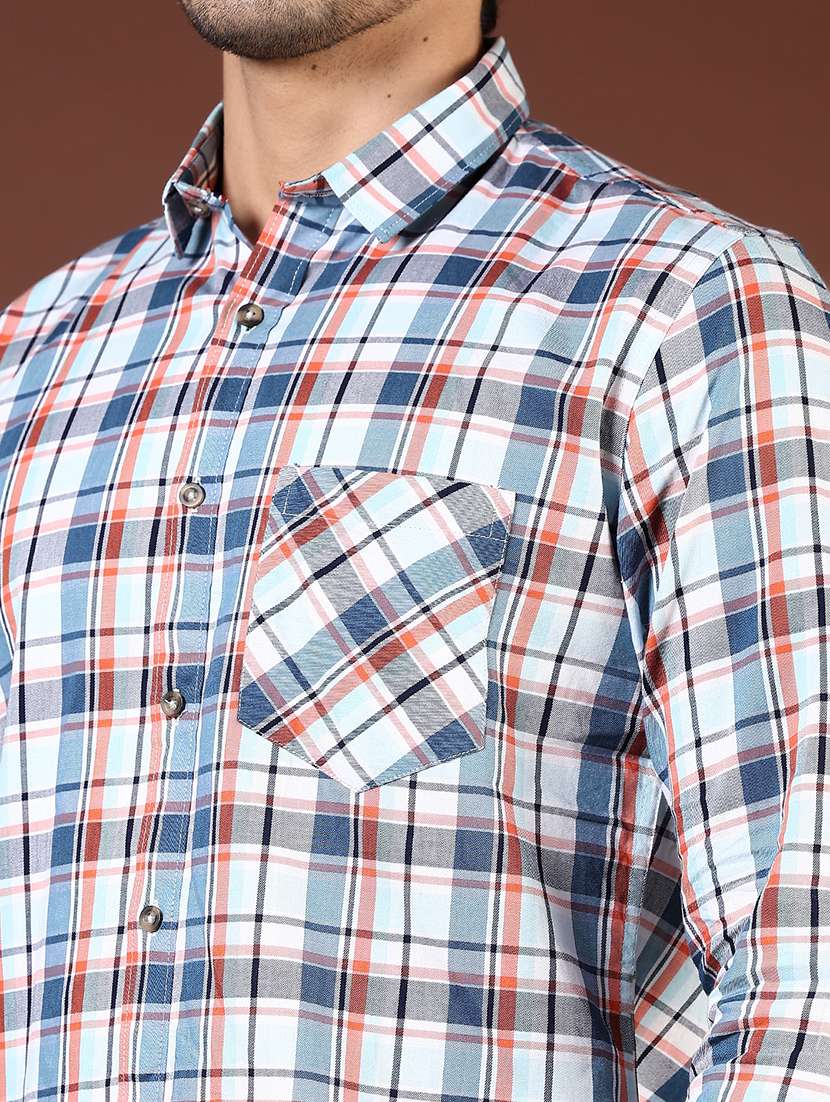 men checkered collared long sleeve shirt - 21854322 -  Standard Image - 4
