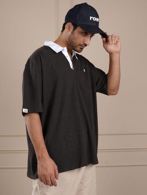 men black solid short sleeve regular fit polo t-shirt - 21854328 -  Standard Image - 0
