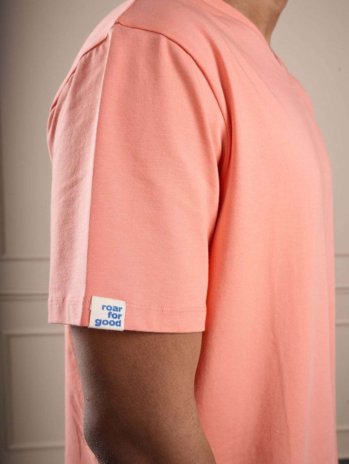 men peach solid short sleeve regular fit t-shirt - 21854340 -  Standard Image - 4