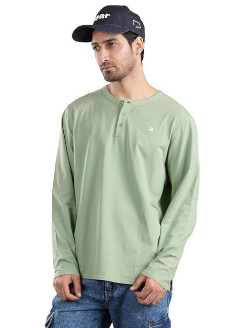 men neo mint solid long sleeve regular fit t-shirt - 21854351 -  Standard Image - 0