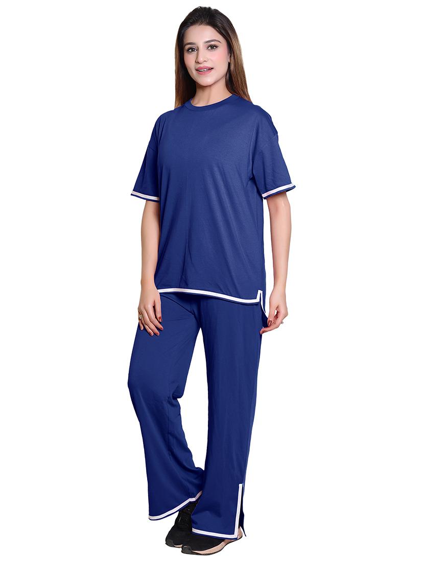 women solid top and trouser co-ord set - 21854360 -  Standard Image - 1