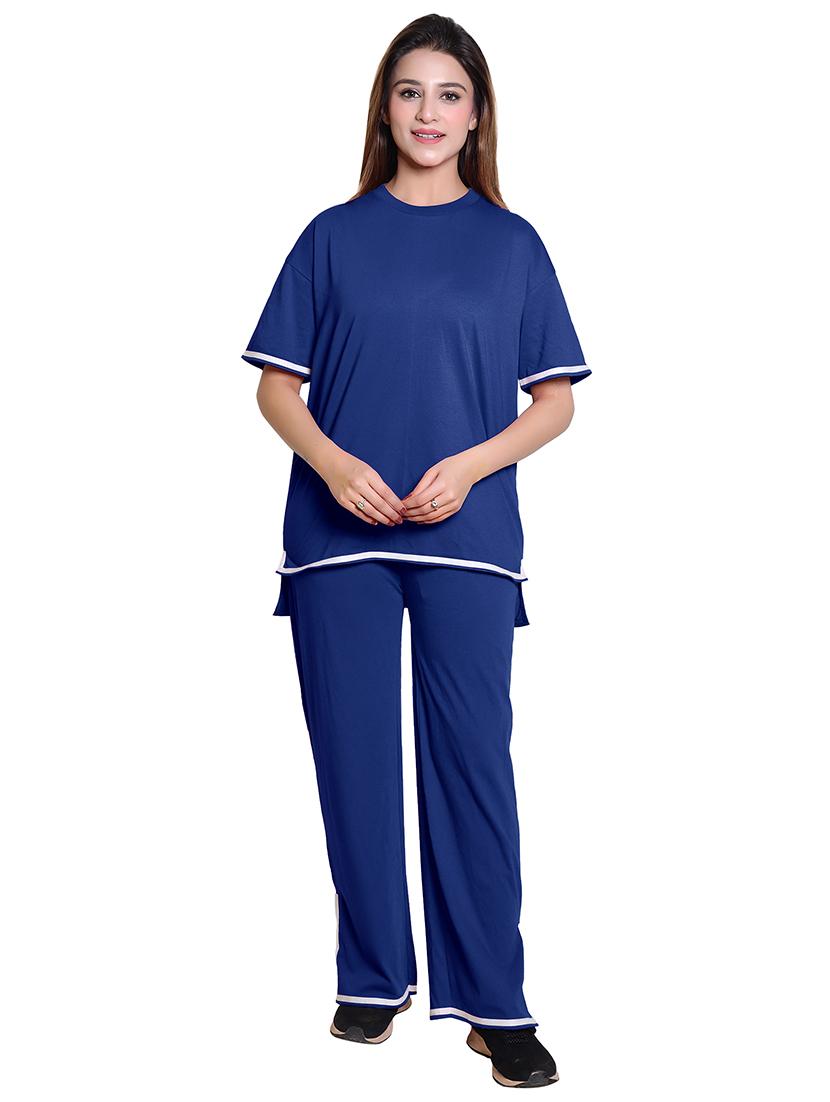 women solid top and trouser co-ord set - 21854360 - Standard Image - 4