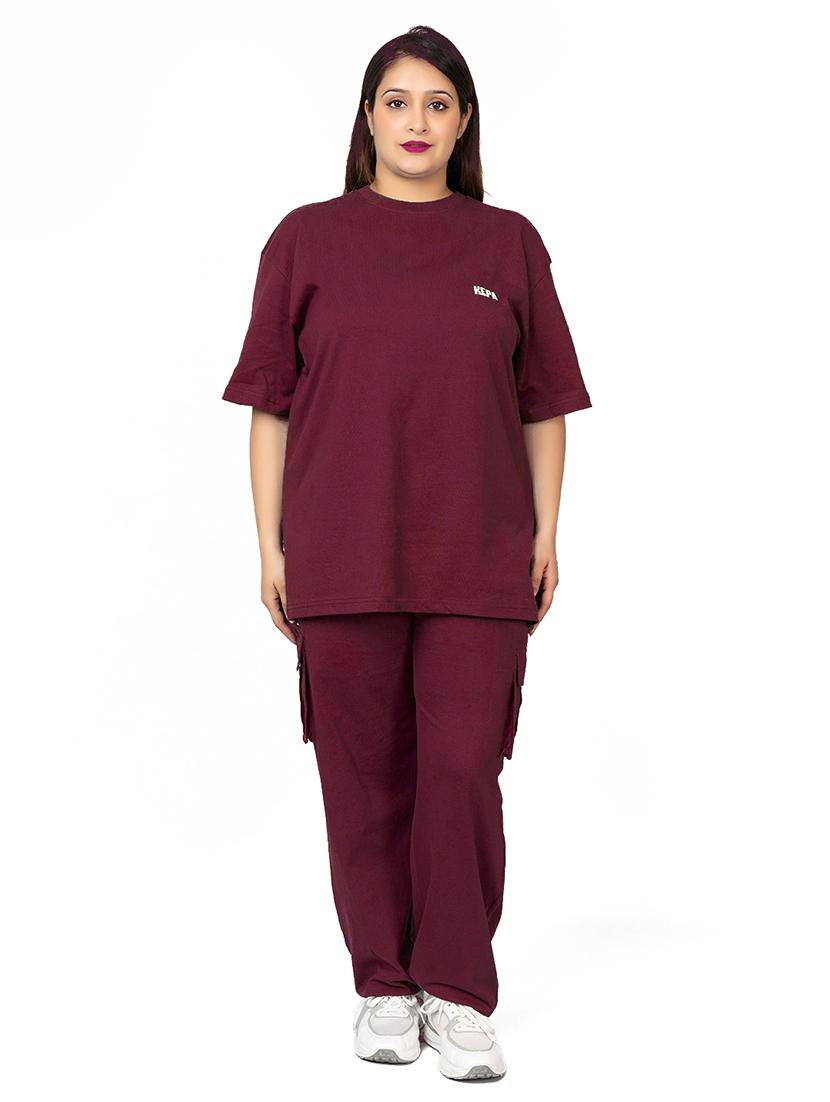 women solid t-shirt and trouser co-ord set - 21854372 - Standard Image - 4