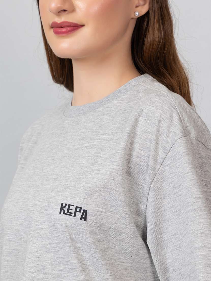 women solid t-shirt and jogger co-ord set - 21854375 -  Standard Image - 4