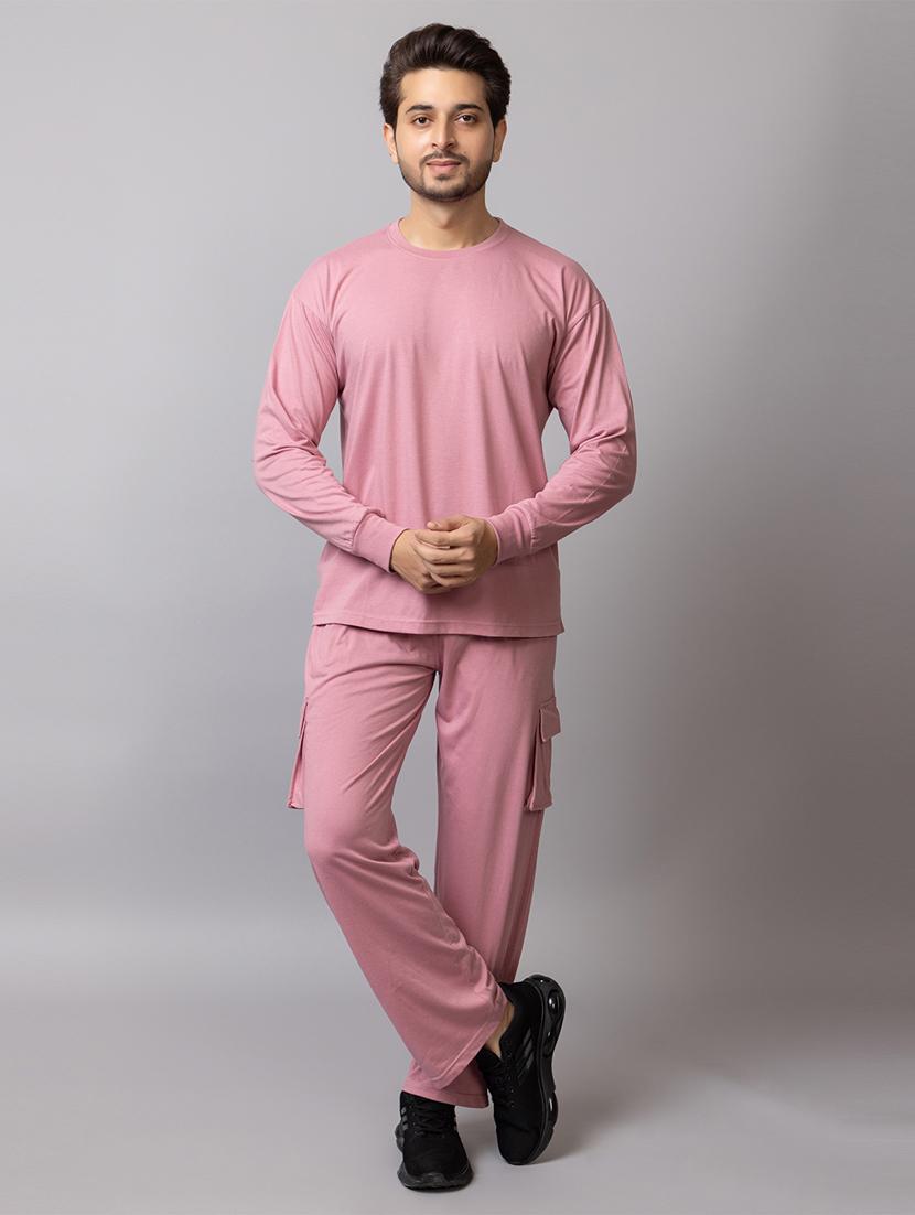 men solid full sleeve regular fit co-ord set - 21854384 - Standard Image - 4