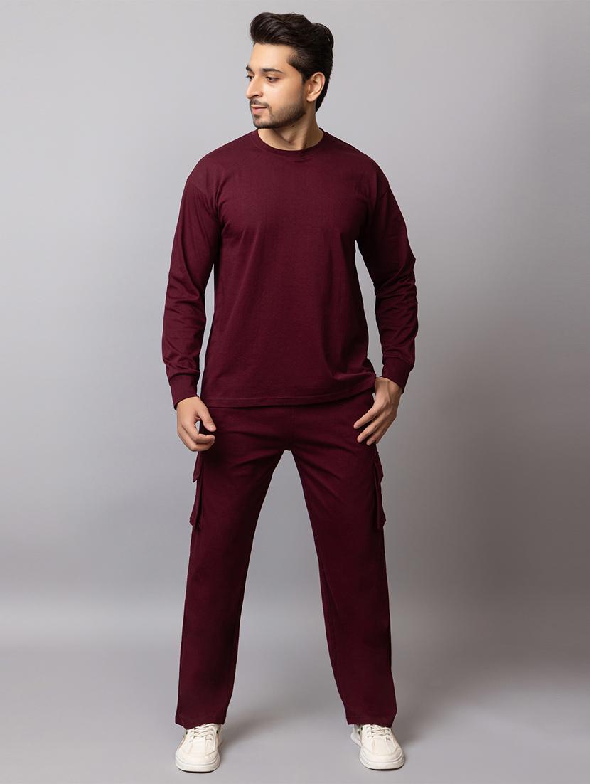 men solid full sleeve regular fit co-ord set - 21854385 - Standard Image - 4