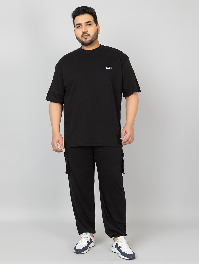 men solid short sleeve regular fit co-ord set