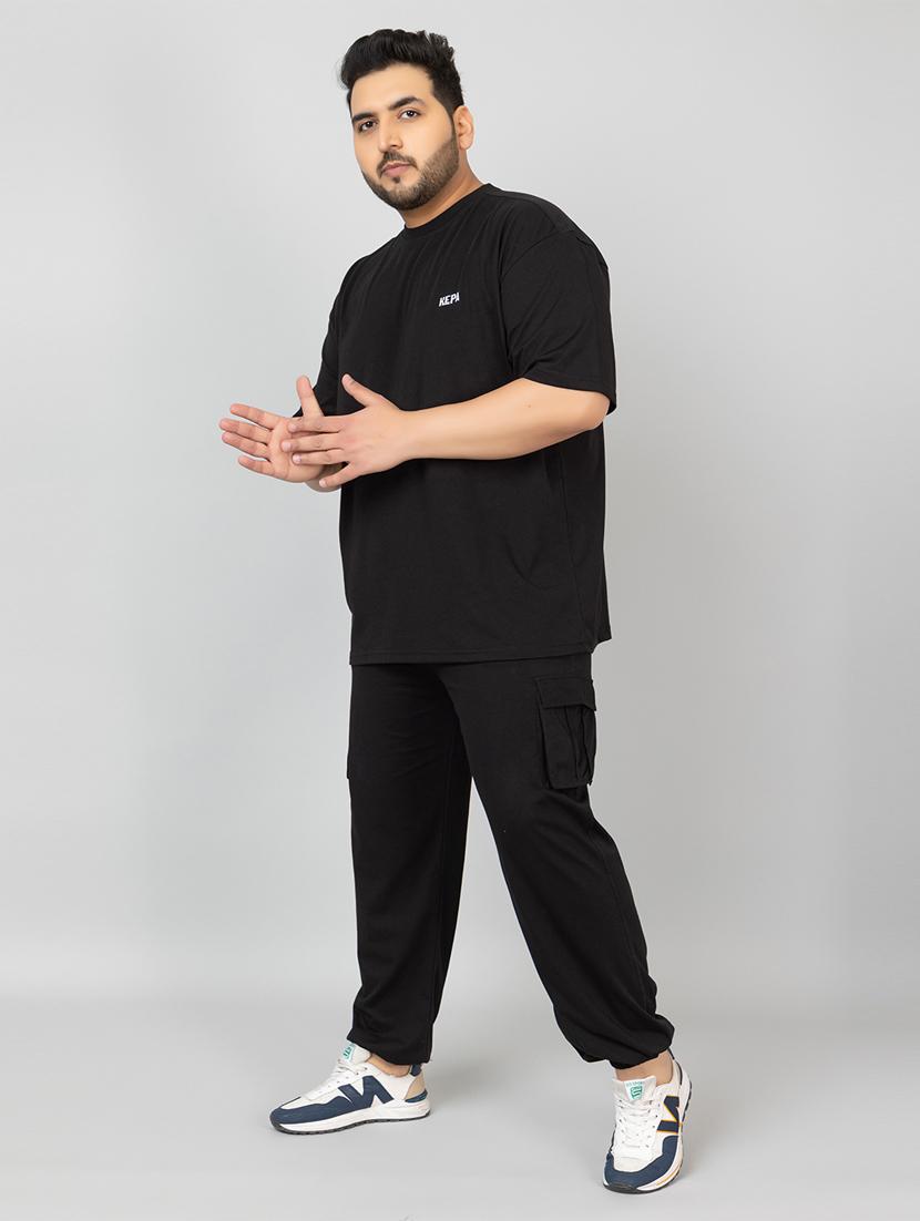 men solid short sleeve regular fit co-ord set - 21854387 - Standard Image - 1