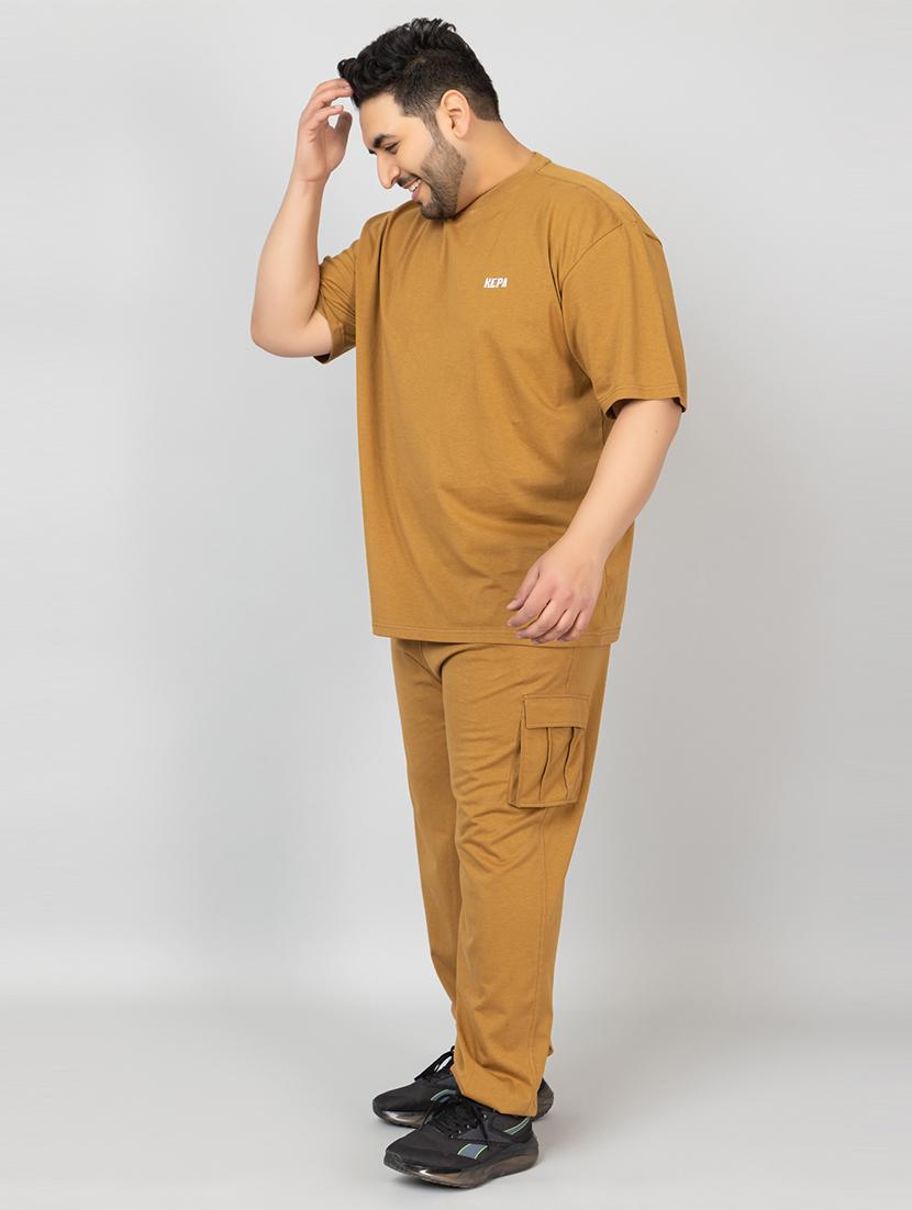 men solid short sleeve regular fit co-ord set - 21854388 - Standard Image - 1