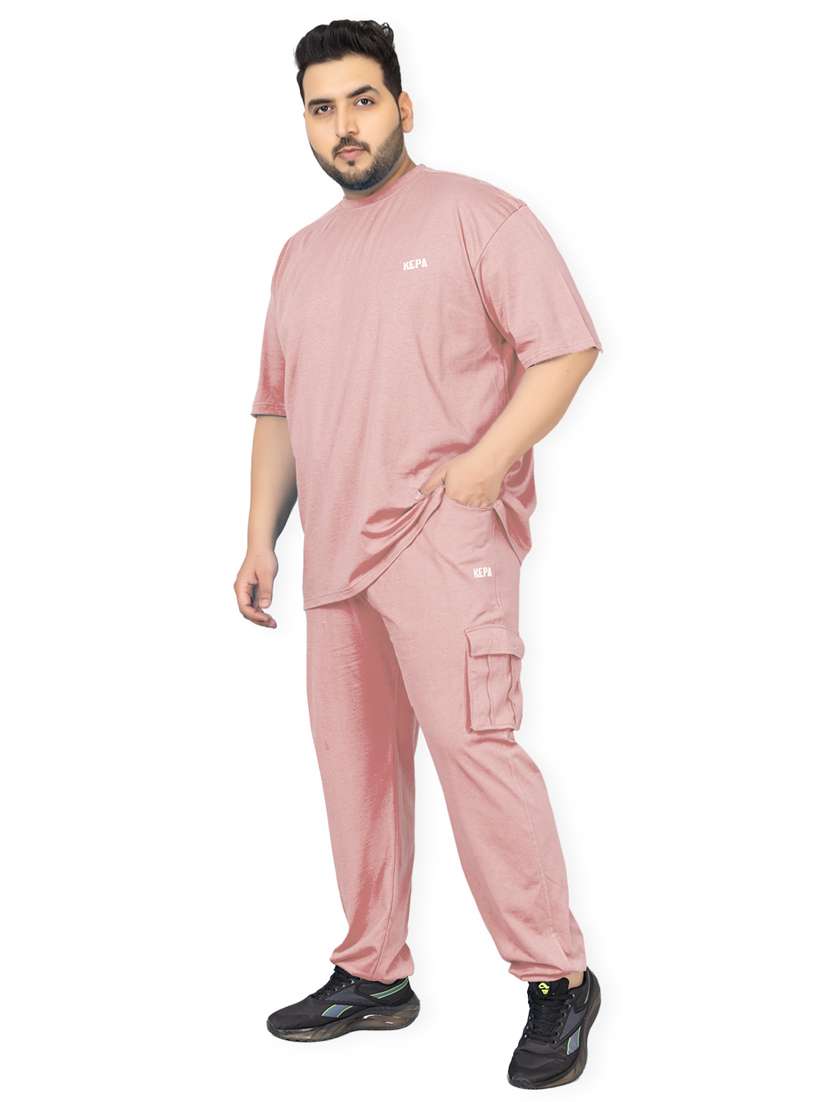 men solid short sleeve regular fit co-ord set - 21854390 -  Standard Image - 1