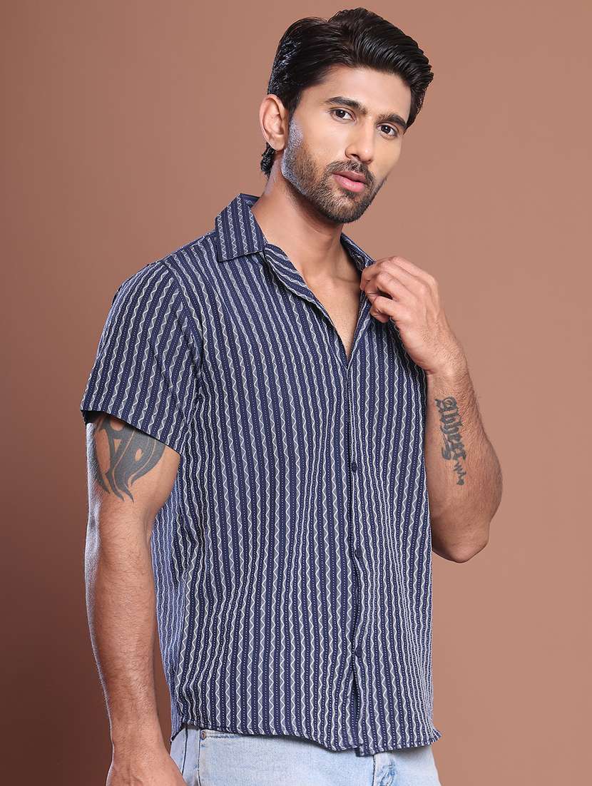 men self design short sleeve regular fit casual shirt - 21854406 -  Standard Image - 1