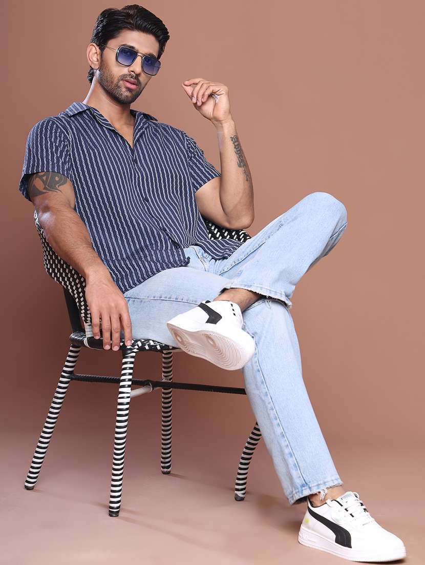 men self design short sleeve regular fit casual shirt - 21854406 -  Standard Image - 4