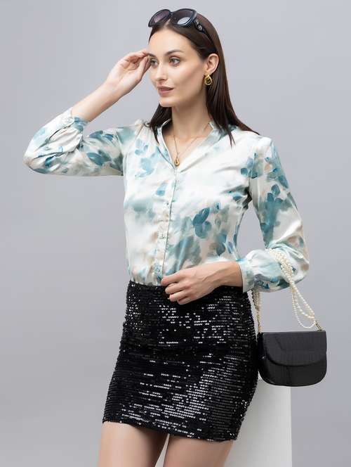 women printed long sleeves regular shirt - 21854436 -  Standard Image - 0
