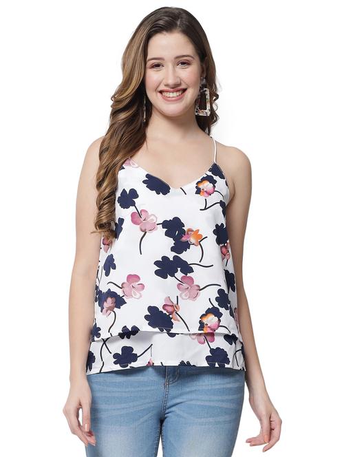 women floral printed shoulder strap layered top - 21854441 - Standard Image - 0
