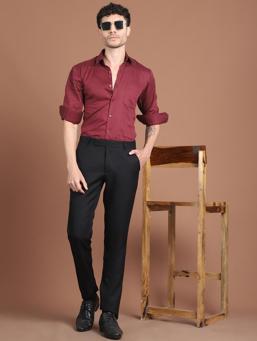 men polka dot long sleeve slim fit formal shirt - 21854513 - Standard Image - 4