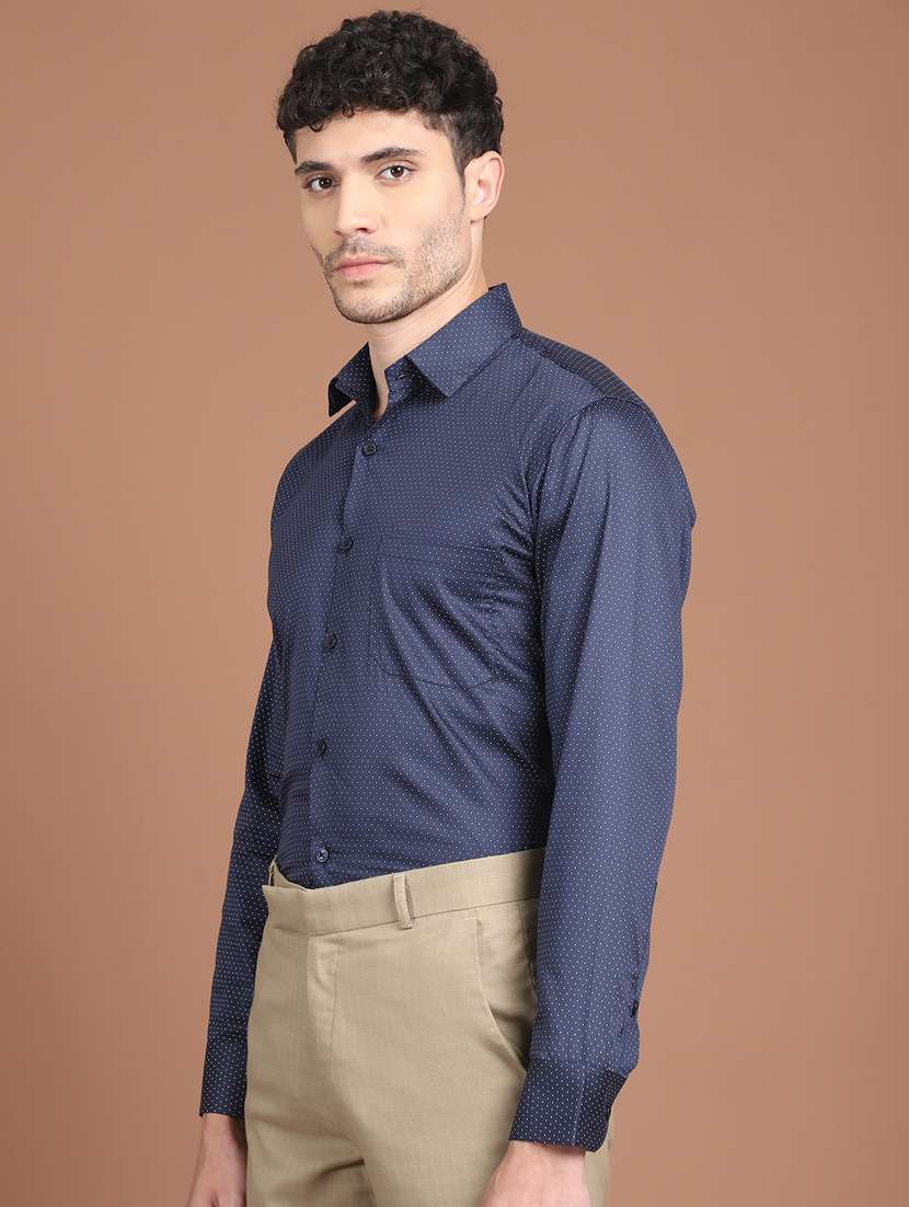 men polka dot long sleeve slim fit formal shirt - 21854515 -  Standard Image - 1