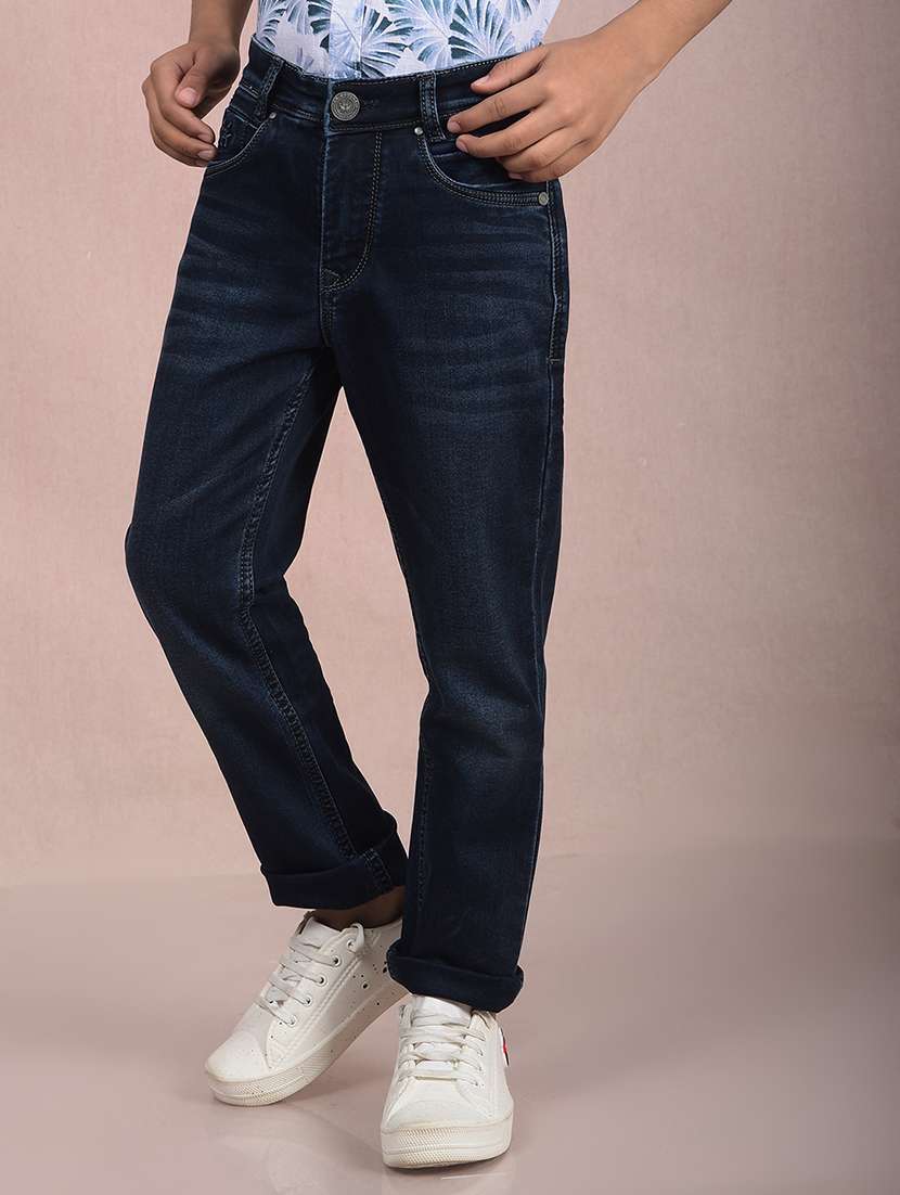 boys solid mid rise slim fit jean - 21854523 -  Standard Image - 1