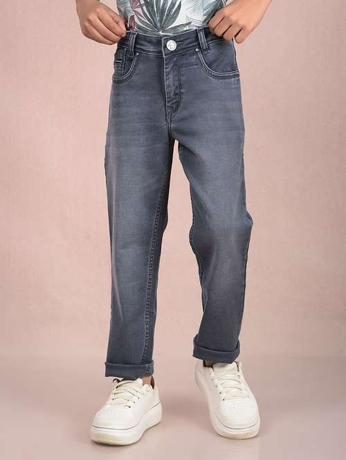 boys solid mid rise slim fit jean - 21854530 - Standard Image - 0