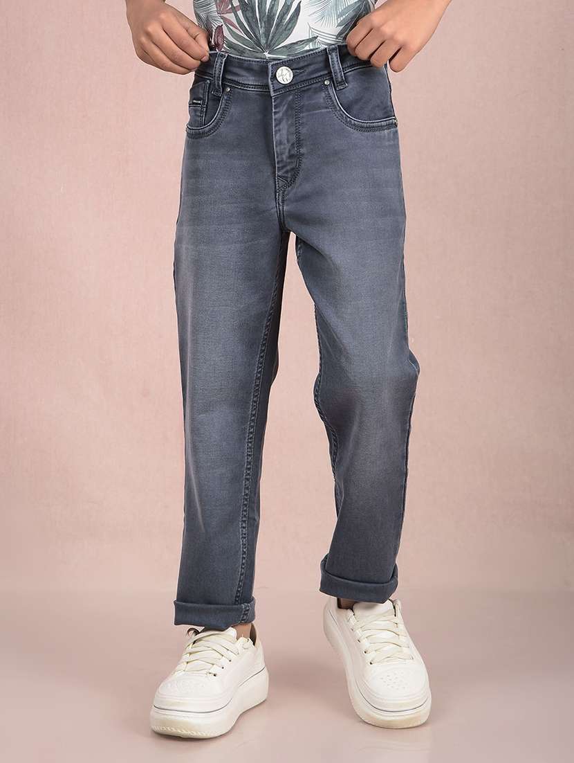 boys solid mid rise slim fit jean - 21854530 - Zoom Image - 0