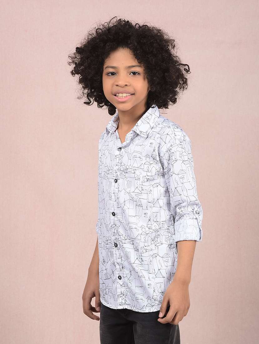 boys printed long sleeve casual shirt - 21854540 -  Standard Image - 1