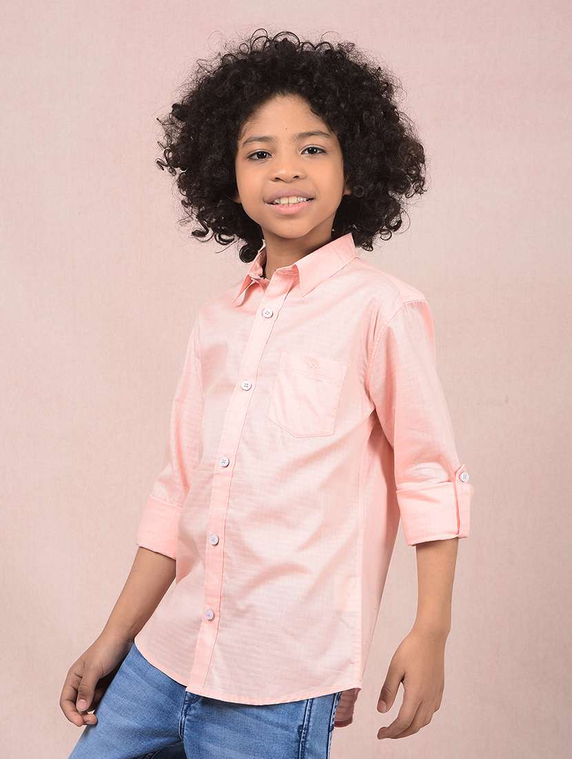 boys self design long sleeve casual shirt - 21854544 -  Standard Image - 1