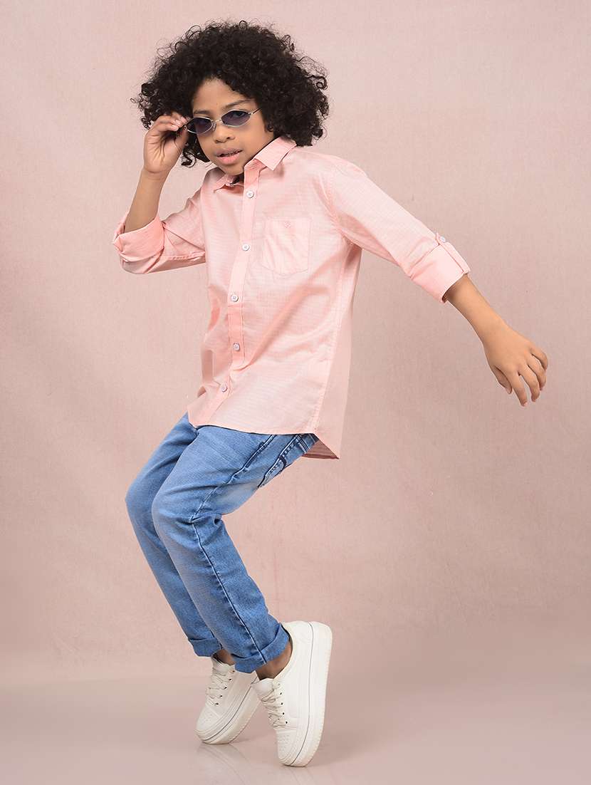 boys self design long sleeve casual shirt - 21854544 -  Standard Image - 6