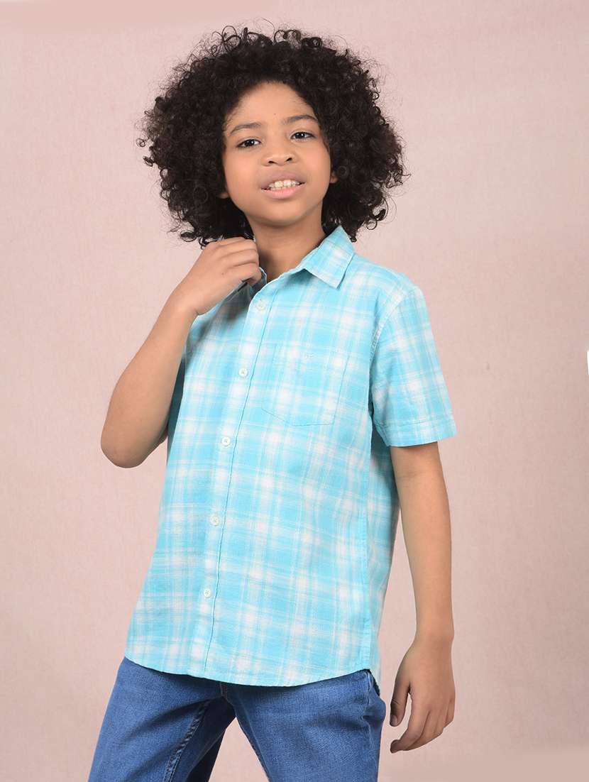 boys checkered short sleeve casual shirt - 21854546 -  Standard Image - 1