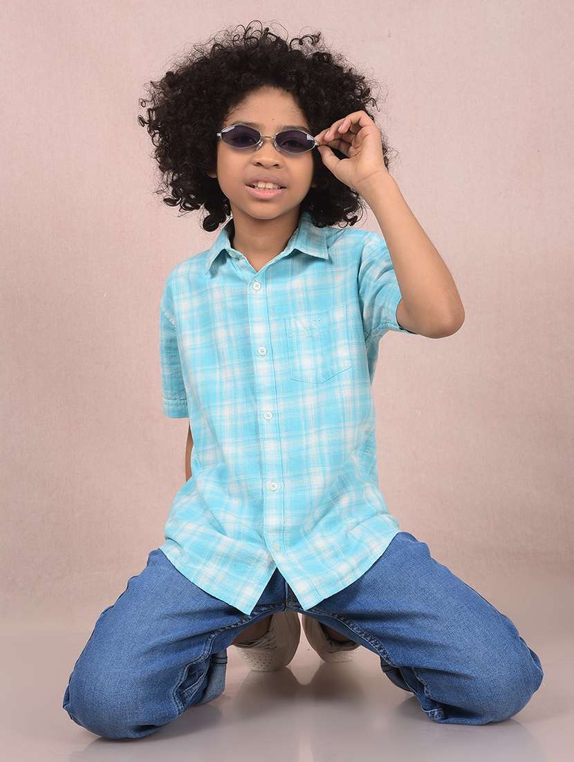 boys checkered short sleeve casual shirt - 21854546 -  Standard Image - 6