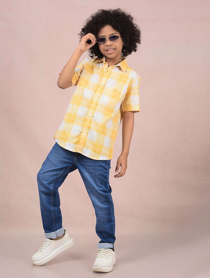 boys checkered short sleeve casual shirt - 21854548 -  Standard Image - 6