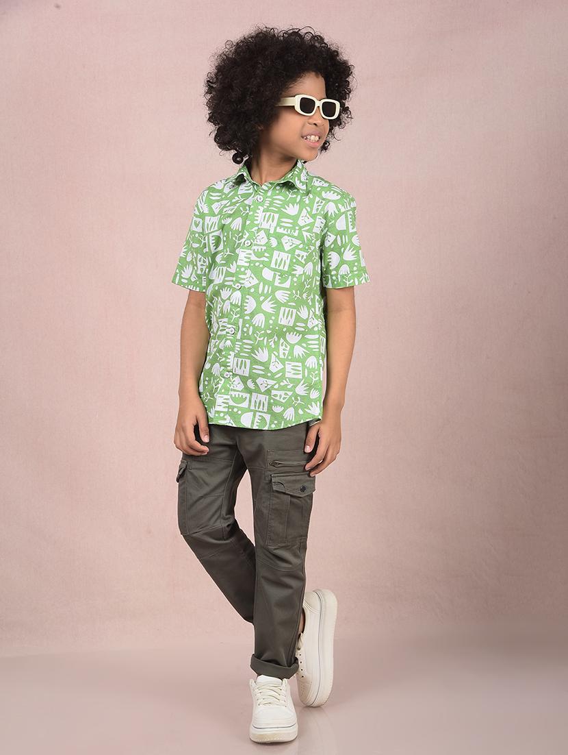 boys printed short sleeve casual shirt - 21854551 - Standard Image - 6