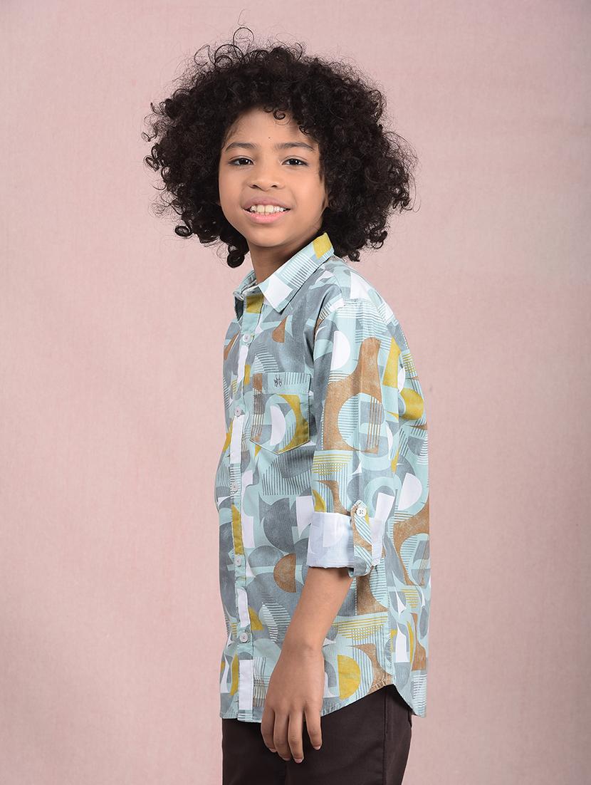 boys printed long sleeve casual shirt - 21854557 - Standard Image - 1