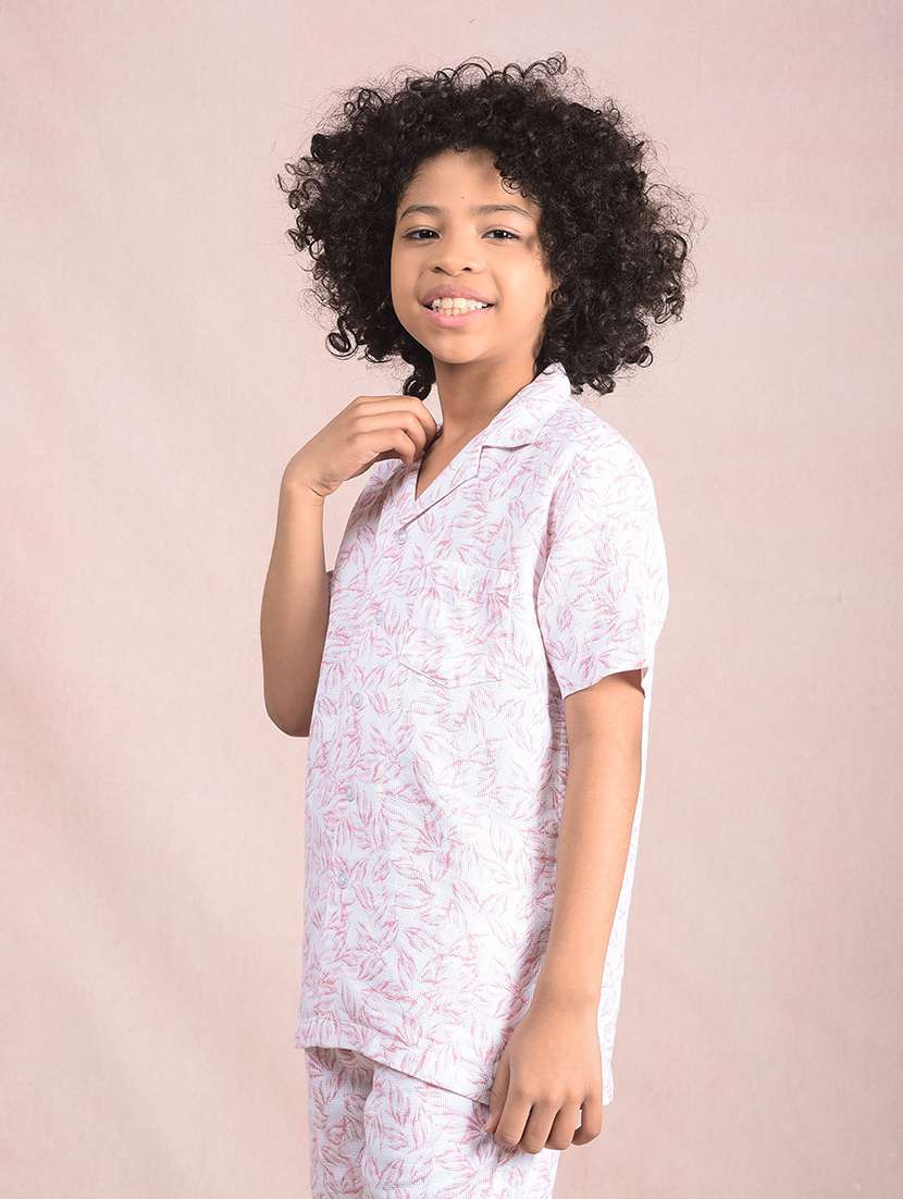 boys printed cuban collar casual shirt - 21854563 -  Standard Image - 1