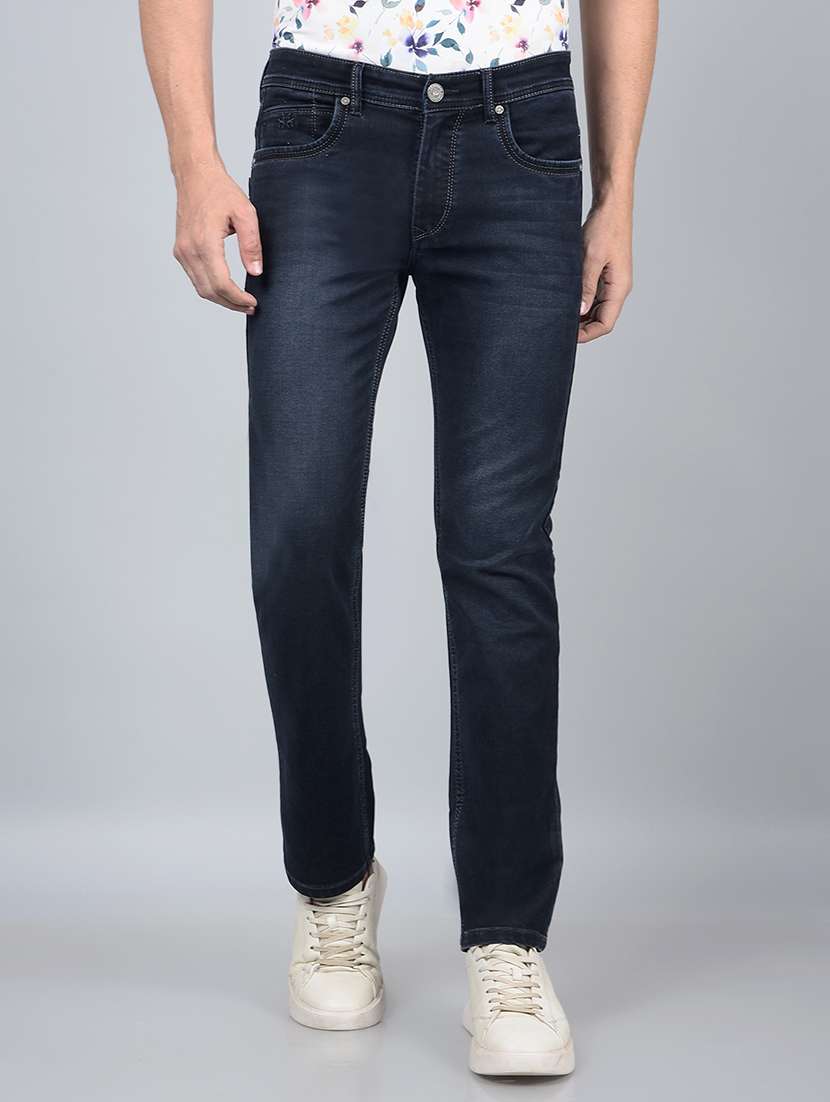 men mid rise full length denim jeans