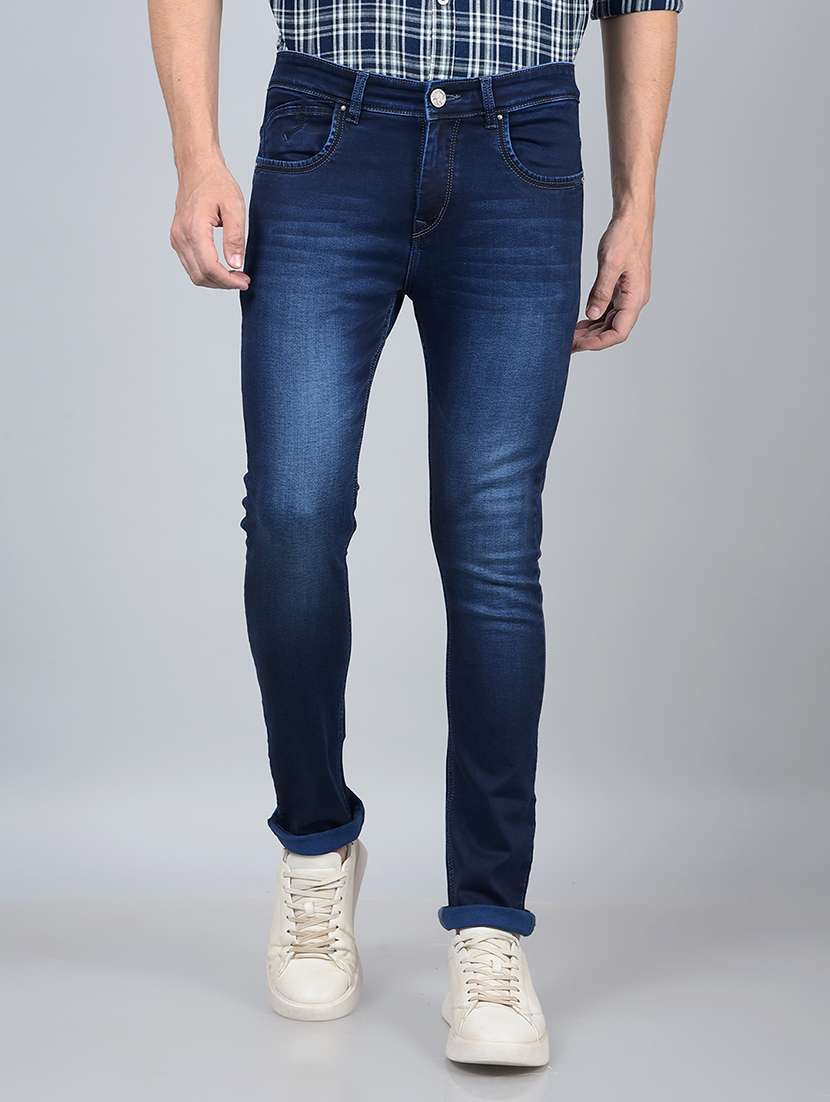 men mid rise full length denim jeans