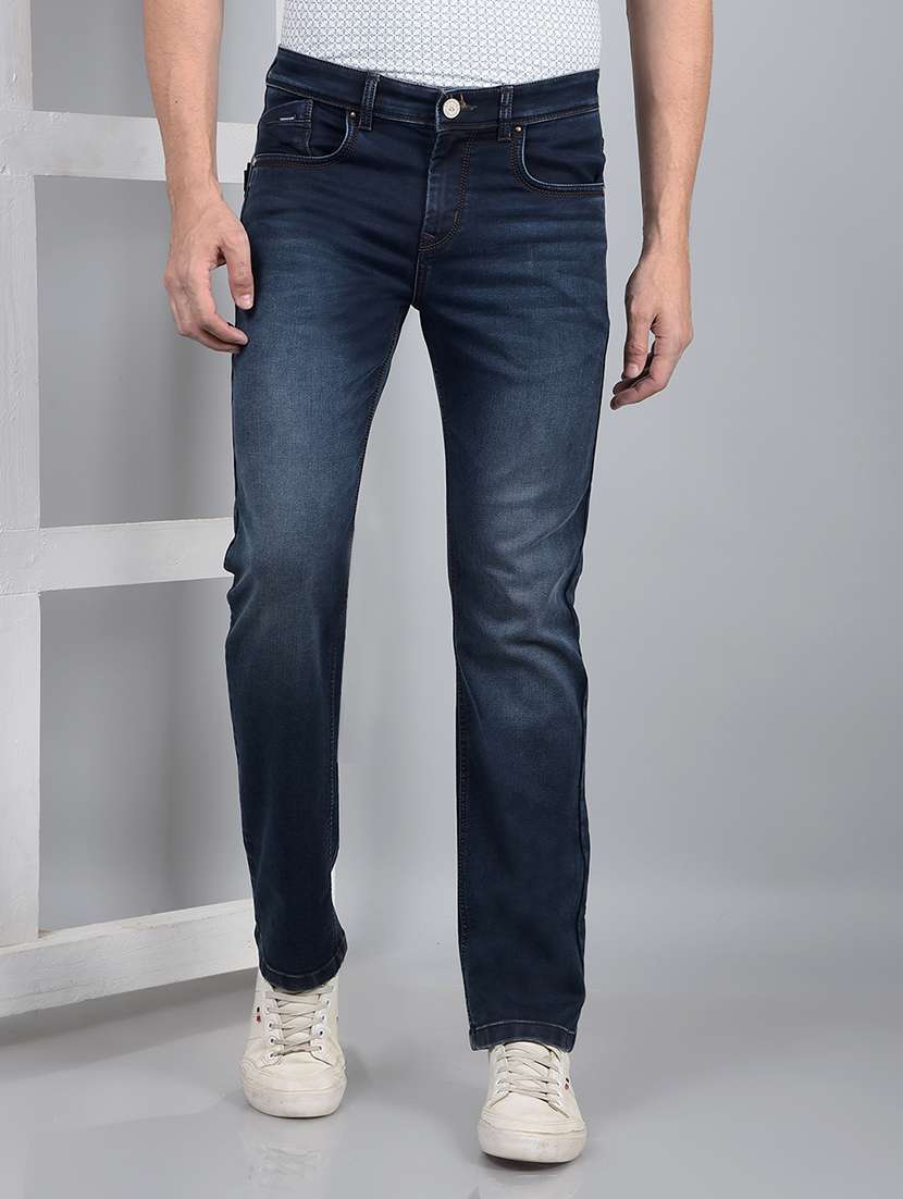 men mid rise full length denim jeans