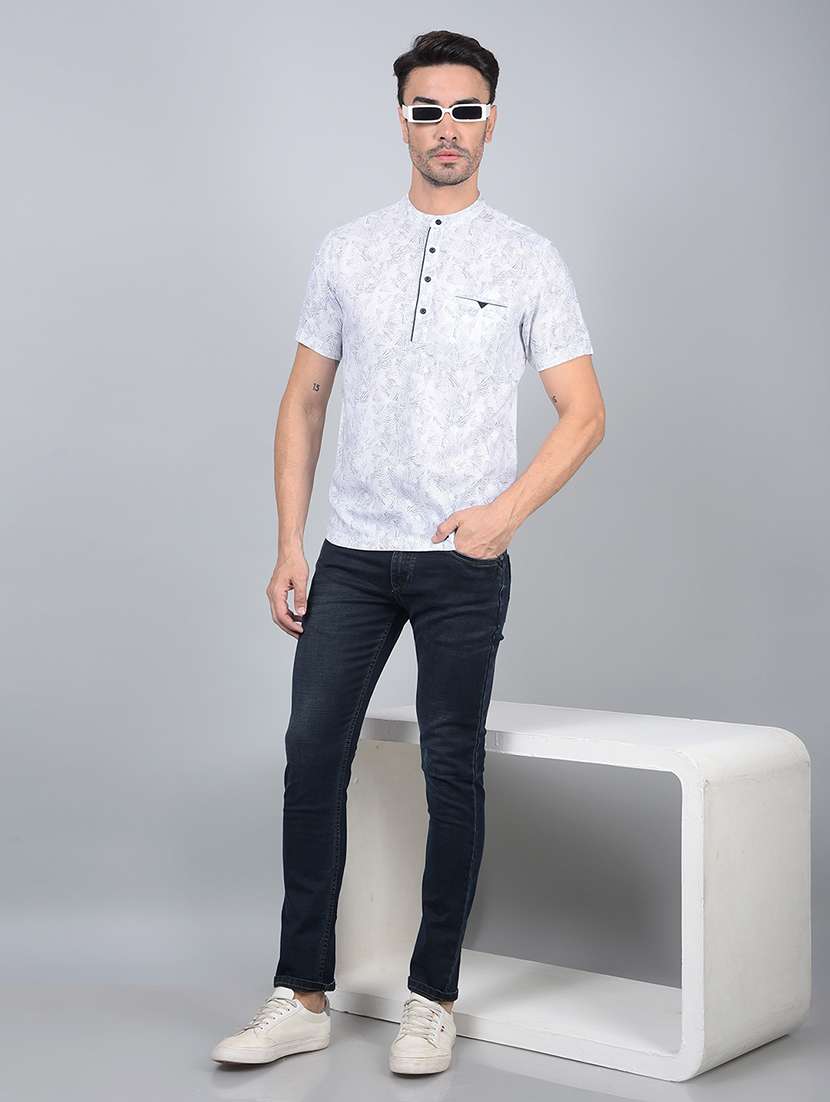 men printed short sleeve short kurta - 21854603 -  Standard Image - 6