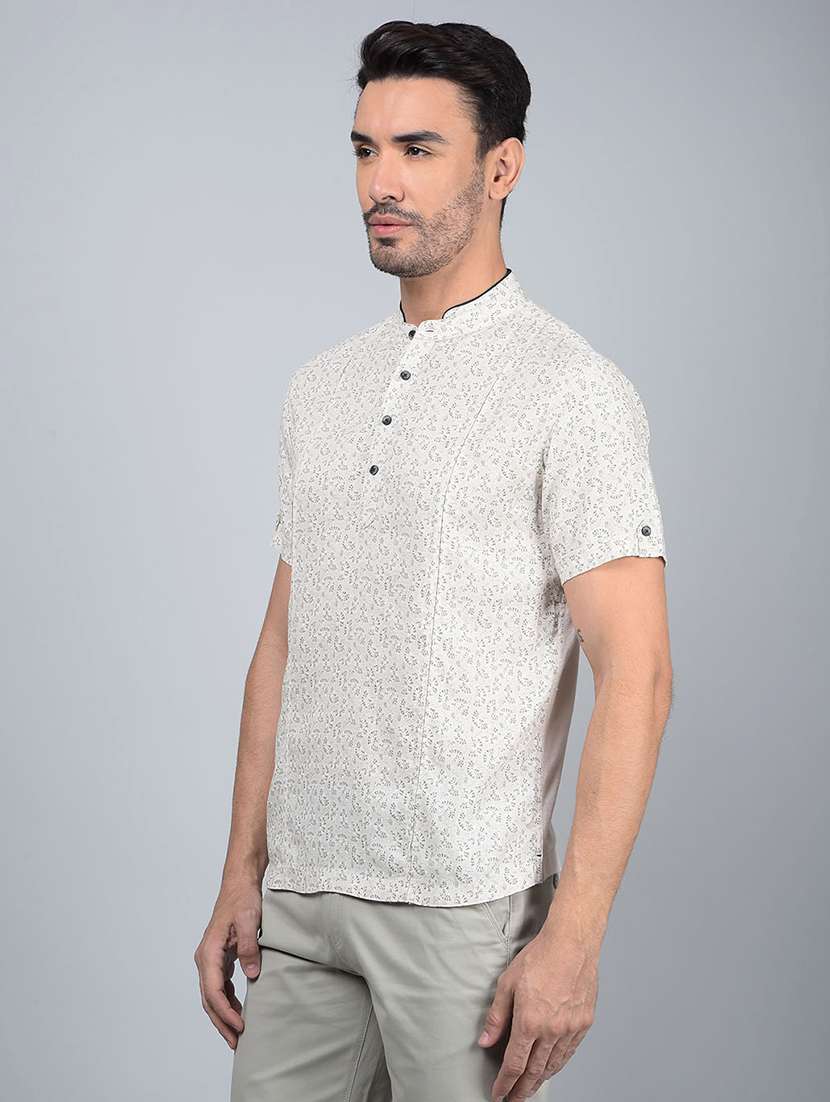 men printed short sleeve short kurta - 21854604 -  Standard Image - 1