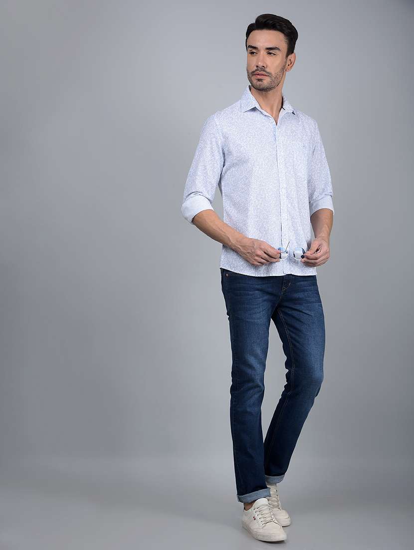 men printed long sleeve slim fit casual shirt - 21854627 -  Standard Image - 6