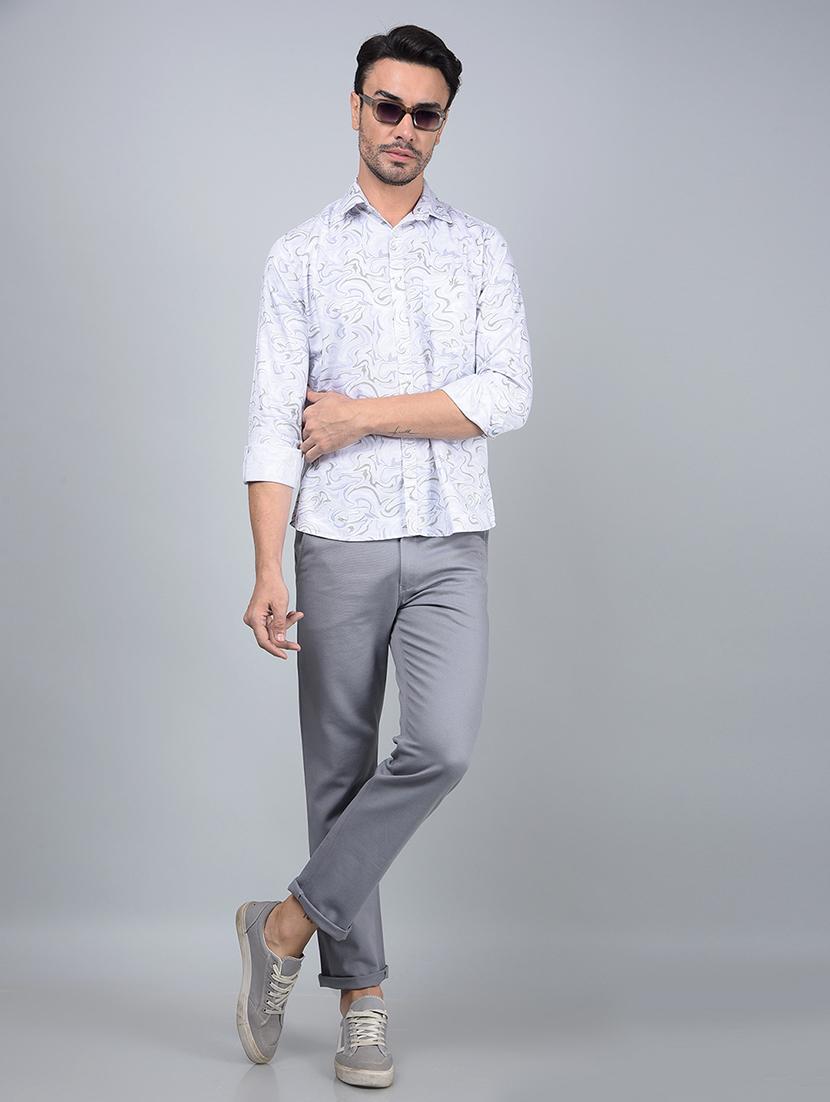men abstract long sleeve slim fit casual shirt - 21854628 - Standard Image - 6