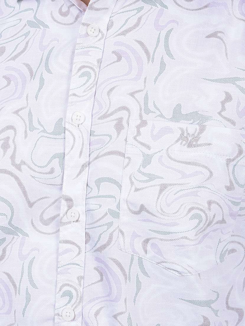 men abstract long sleeve slim fit casual shirt - 21854629 -  Standard Image - 4