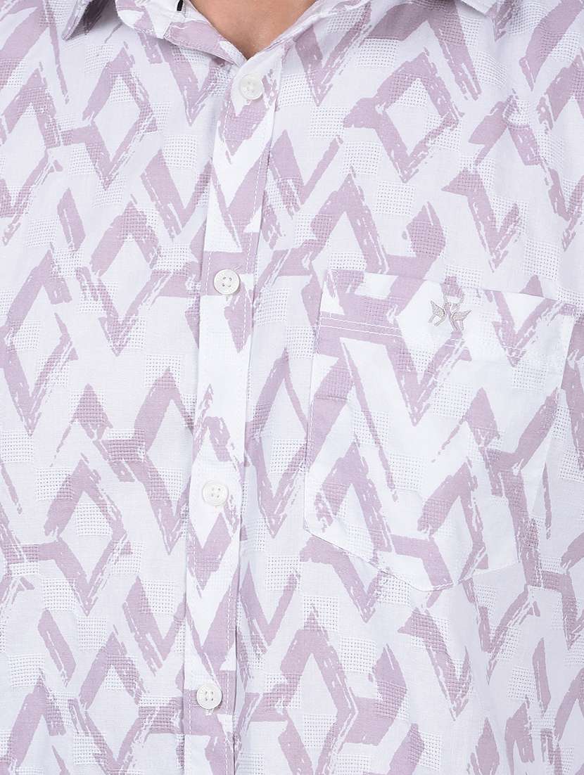 men printed long sleeve slim fit casual shirt - 21854633 -  Standard Image - 4
