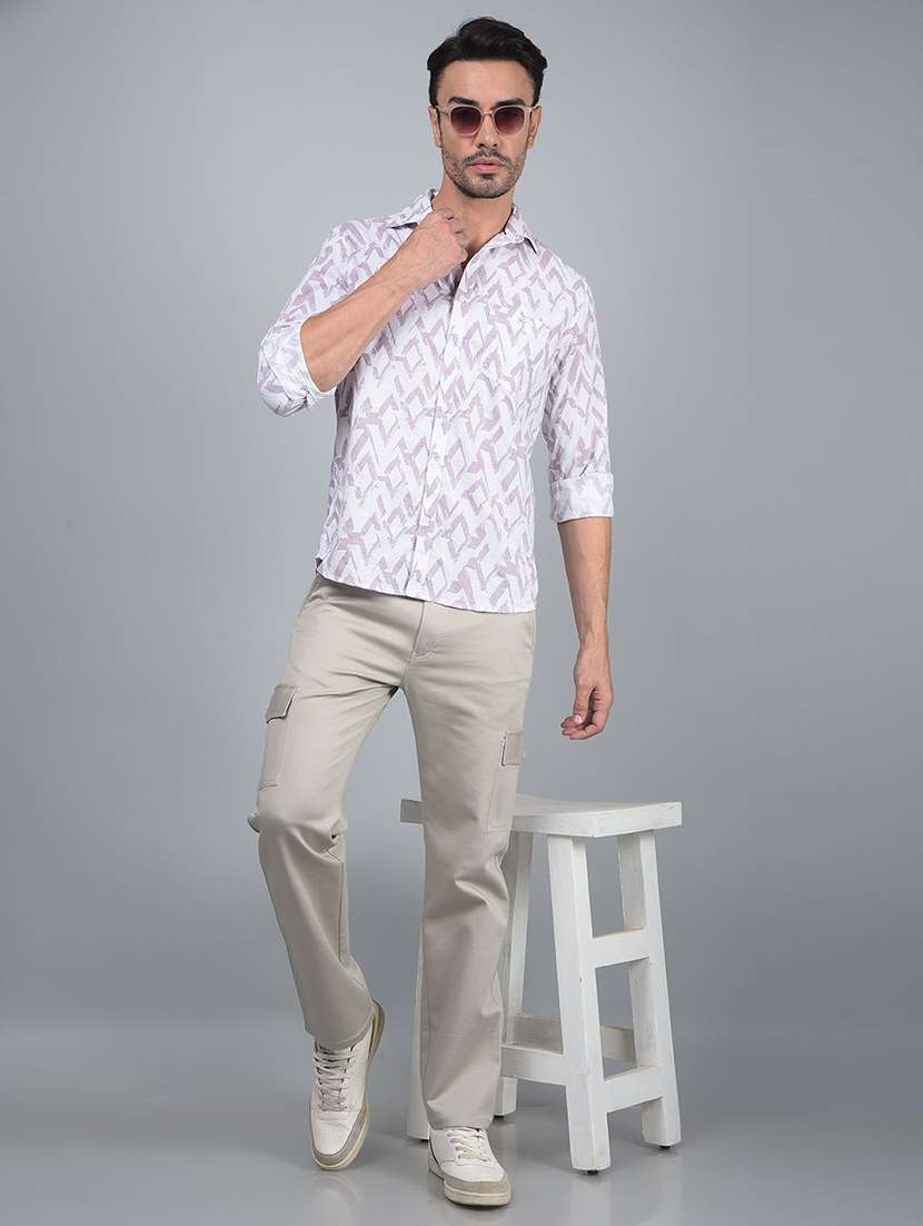 men printed long sleeve slim fit casual shirt - 21854633 -  Standard Image - 6